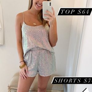 Sequin Cami and Shorts Set